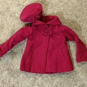 Girls 24-month London fog peacoat burgandy